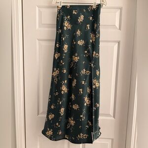Altar'd State Dark Green Floral Maxi Skirt